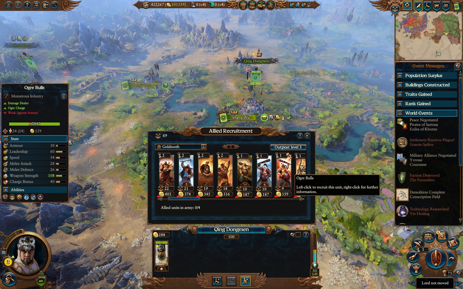 Zhao Ming's 20% buff for Ogre Kingom Units doesn't work properly ...