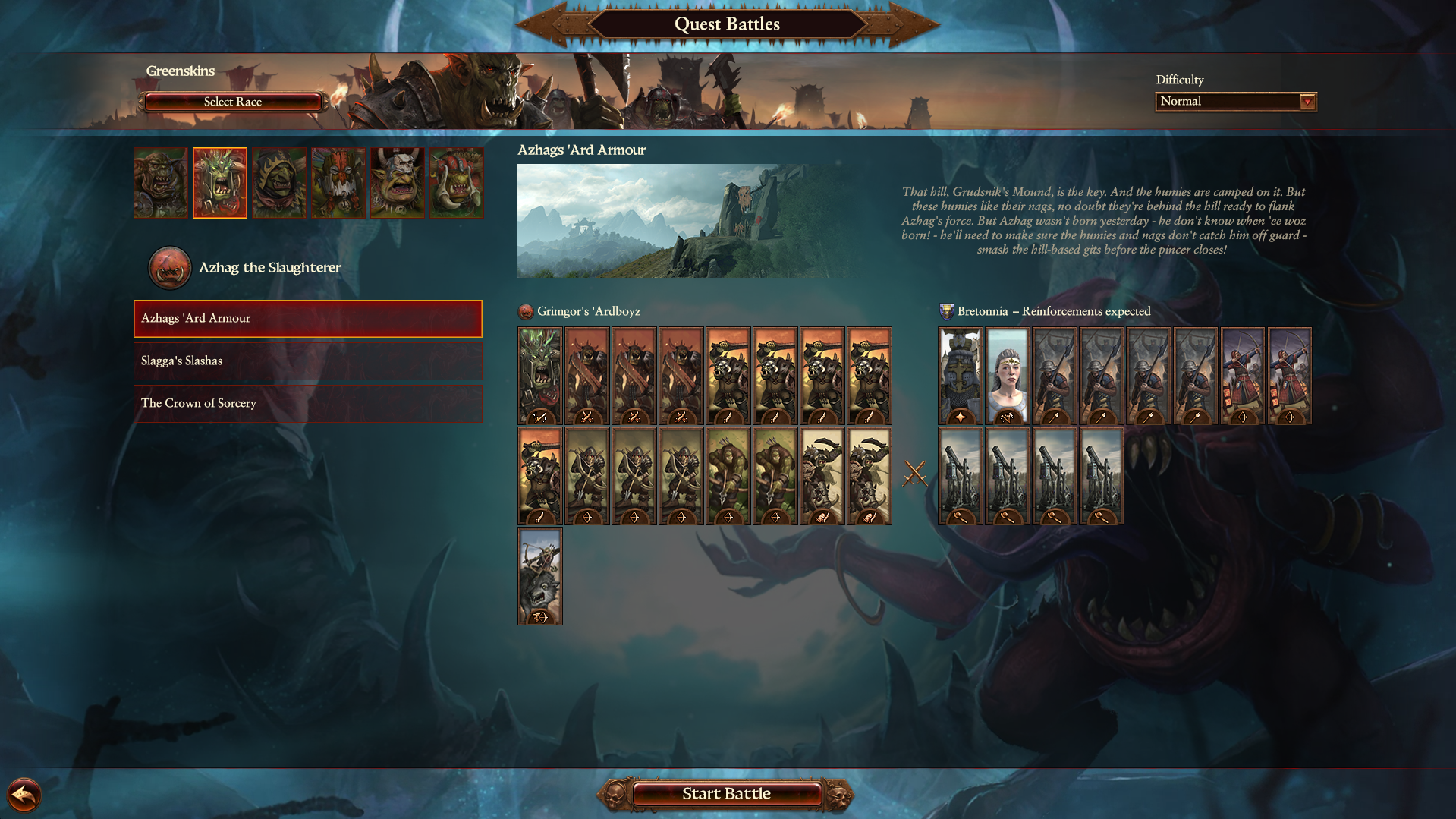 Mistake in quest battle menu - Total War: WARHAMMER