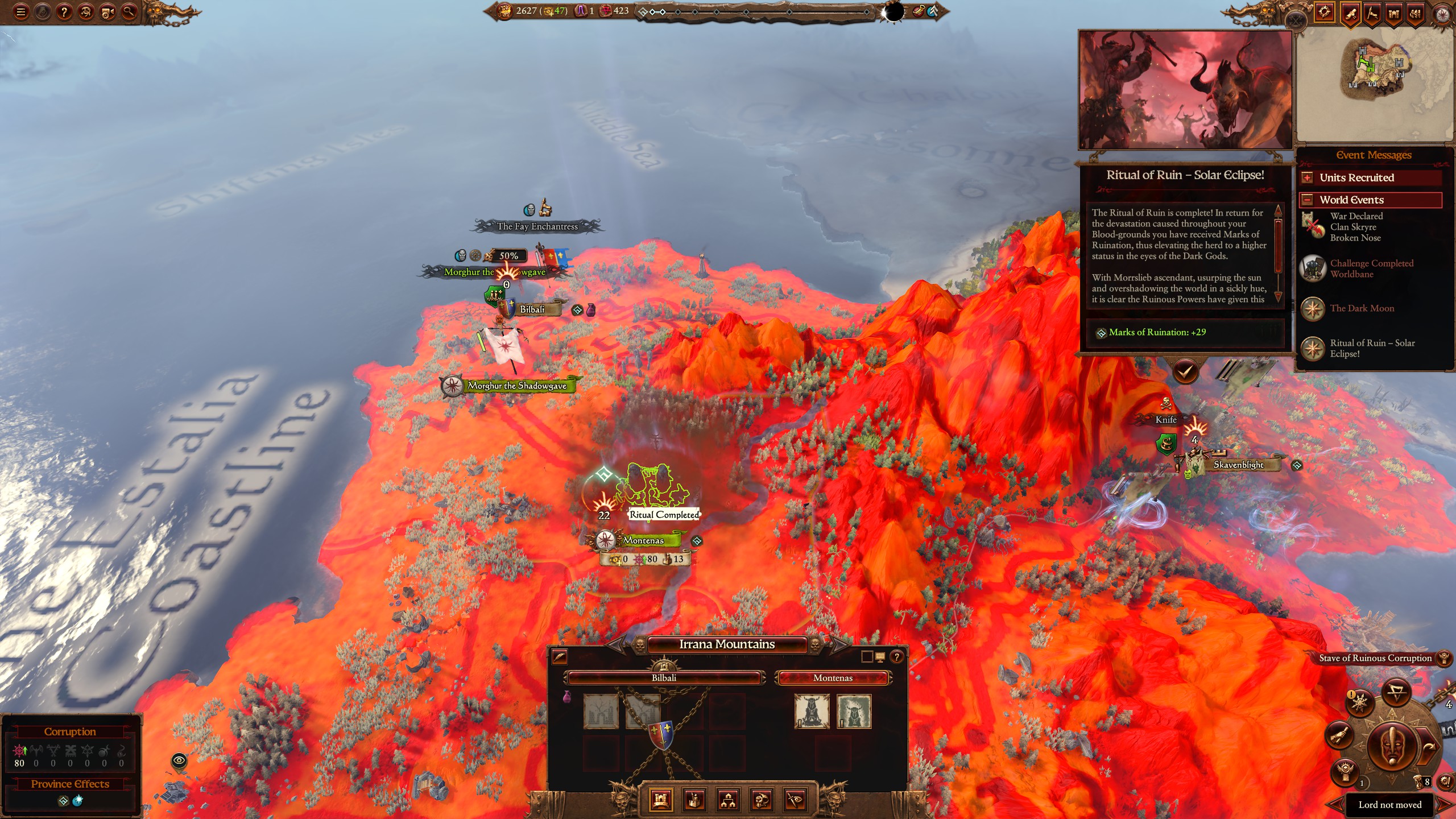 [Warhammer III] Bug/Error: Beastmen: Ritual of Ruin is not applying the ...