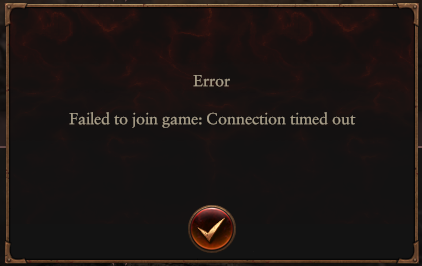 Error Failed to join game: Connection Timed Out - Total War: WARHAMMER